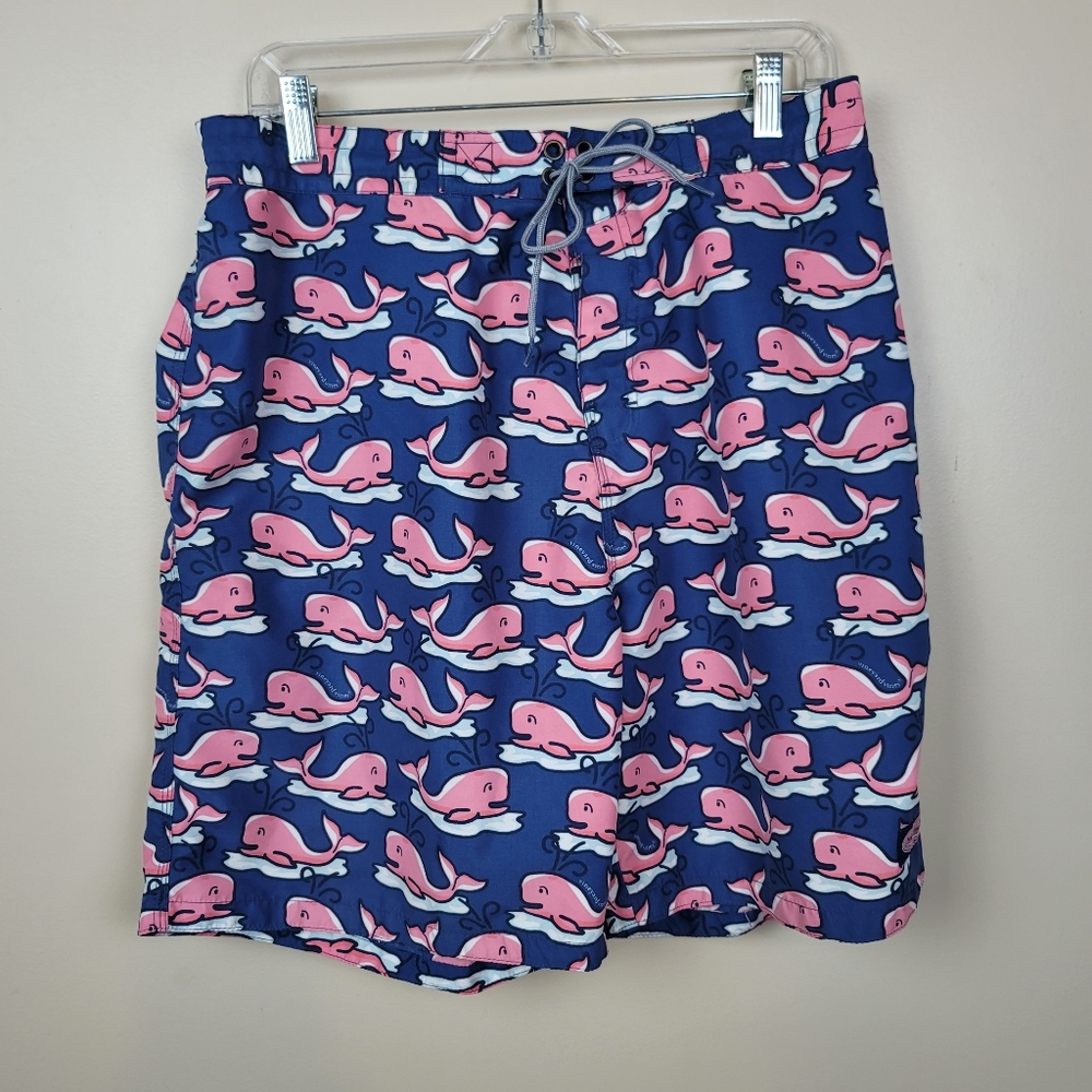 Vineyard Vines Whale Pattern Mens Swim Trunks